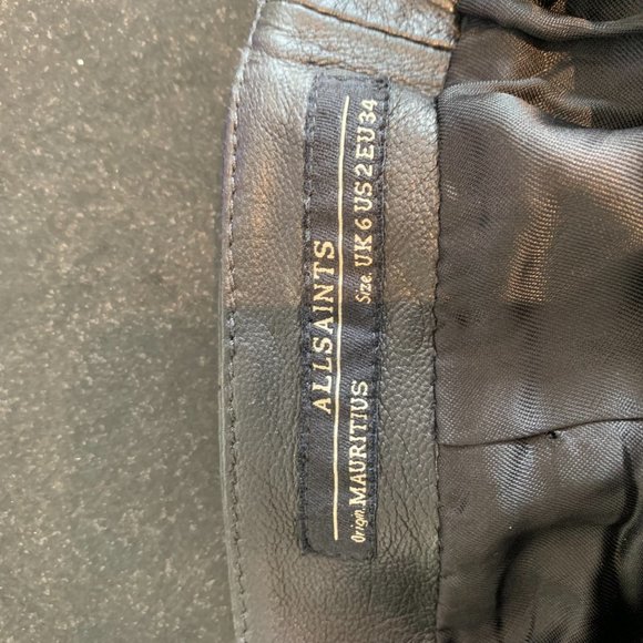 NWOT All Saints Lucille Leather Skirt Size 2 - Picture 7 of 8